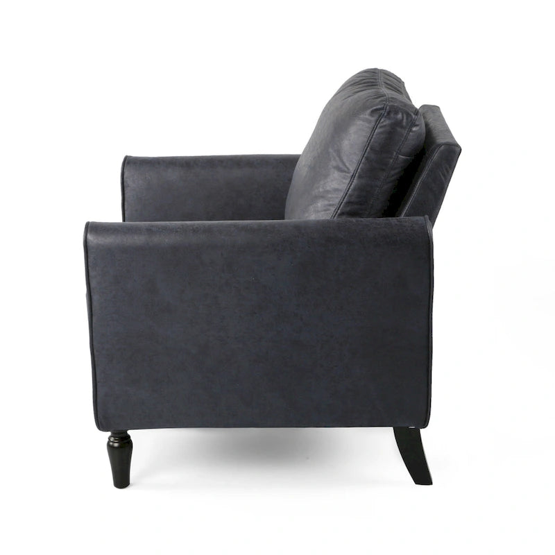 31" Moderner Mikrofaser Clubsessel mit konischen schwarzen Beinen