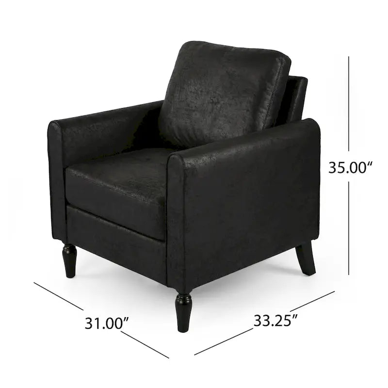 31" Moderner Mikrofaser Clubsessel mit konischen schwarzen Beinen