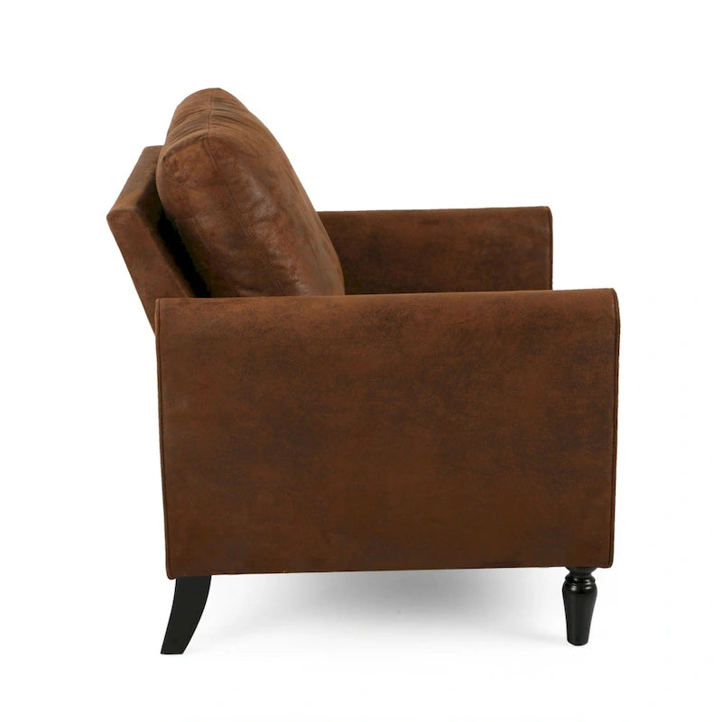 31" Moderner Mikrofaser Clubsessel mit konischen schwarzen Beinen
