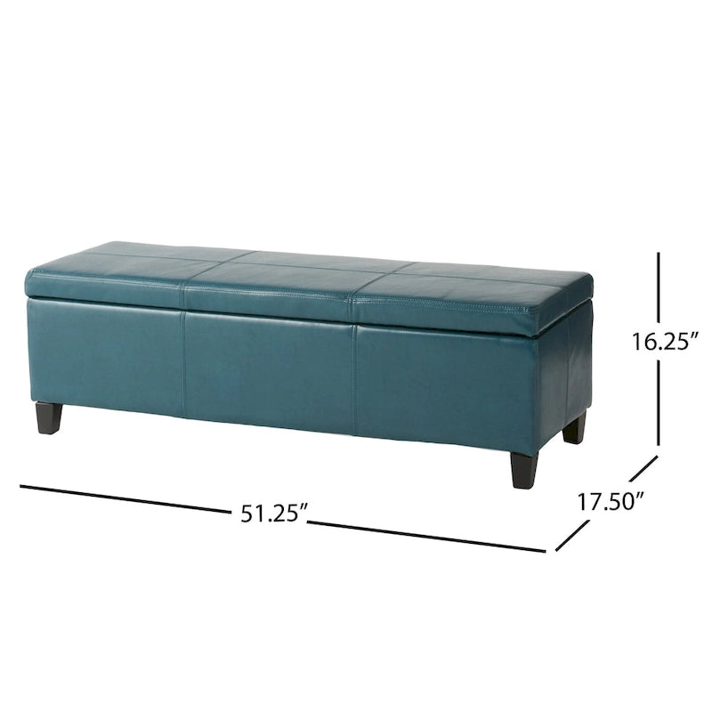Sitzbank aus Kunstleder mit Soft-Close-Deckel – 51B x 17T x 16H