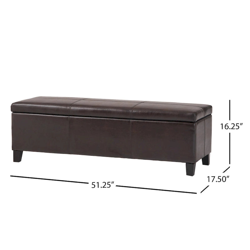 Sitzbank aus Kunstleder mit Soft-Close-Deckel – 51B x 17T x 16H