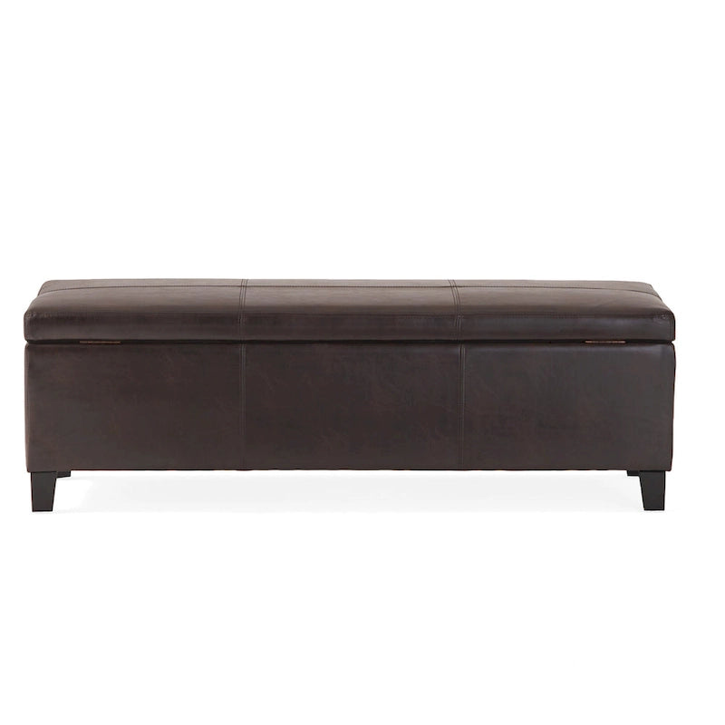Sitzbank aus Kunstleder mit Soft-Close-Deckel – 51B x 17T x 16H