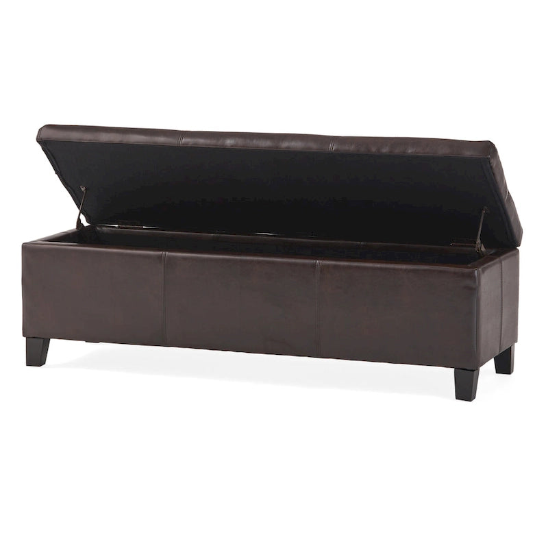Sitzbank aus Kunstleder mit Soft-Close-Deckel – 51B x 17T x 16H