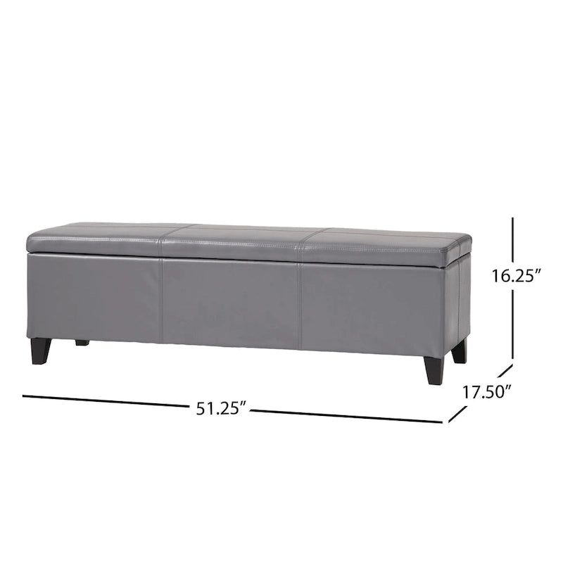 Sitzbank aus Kunstleder mit Soft-Close-Deckel – 51B x 17T x 16H