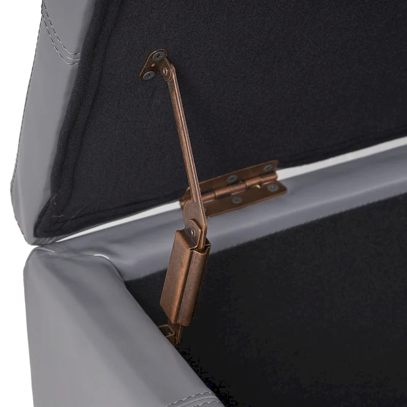 Sitzbank aus Kunstleder mit Soft-Close-Deckel – 51B x 17T x 16H