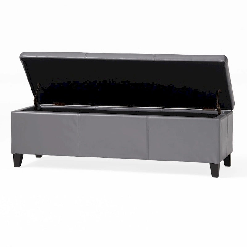 Sitzbank aus Kunstleder mit Soft-Close-Deckel – 51B x 17T x 16H