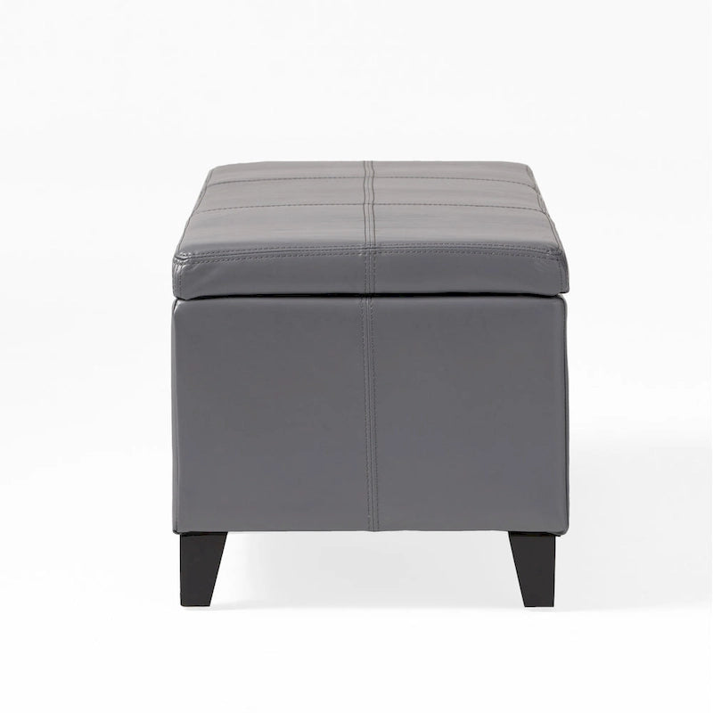 Sitzbank aus Kunstleder mit Soft-Close-Deckel – 51B x 17T x 16H