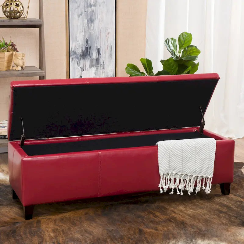Sitzbank aus Kunstleder mit Soft-Close-Deckel – 51B x 17T x 16H