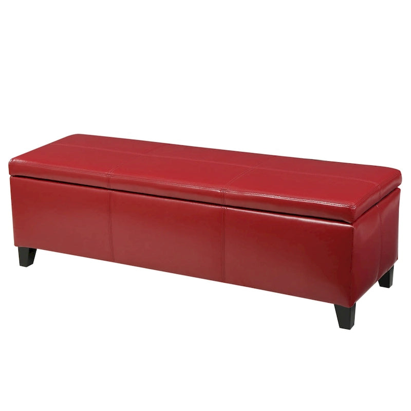 Sitzbank aus Kunstleder mit Soft-Close-Deckel – 51B x 17T x 16H