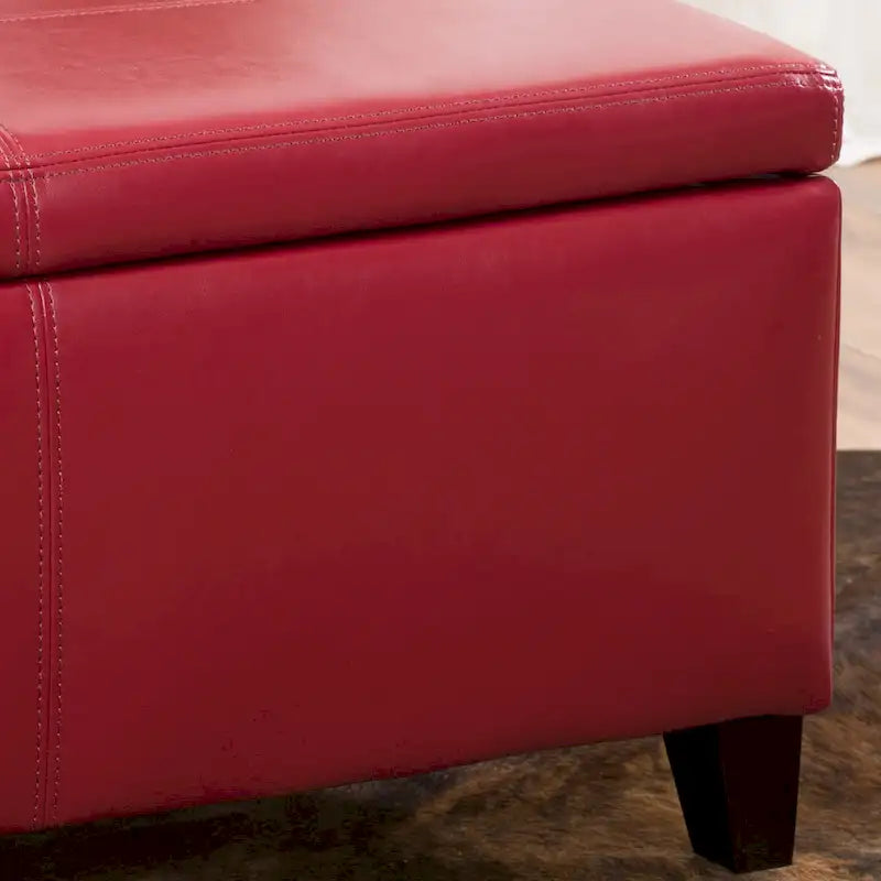 Sitzbank aus Kunstleder mit Soft-Close-Deckel – 51B x 17T x 16H
