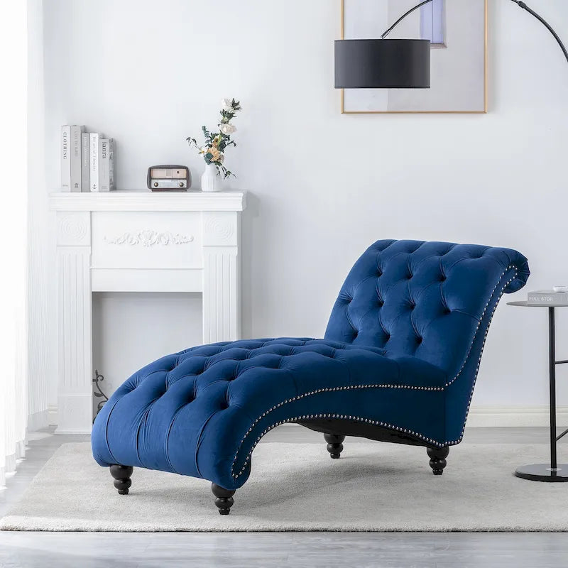Armlose Indoor-Chaiselongue mit Knopfheftung