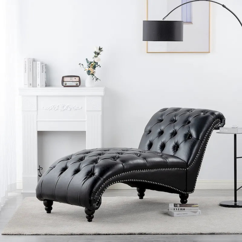 Armlose Indoor-Chaiselongue mit Knopfheftung