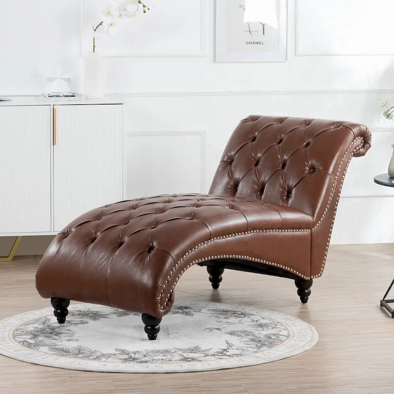 Armlose Indoor-Chaiselongue mit Knopfheftung