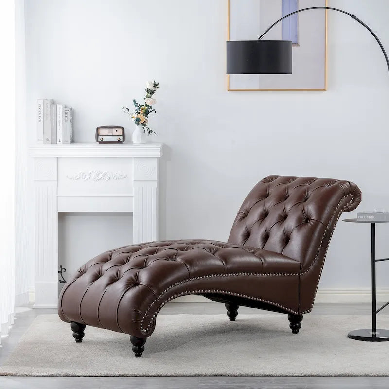 Armlose Indoor-Chaiselongue mit Knopfheftung