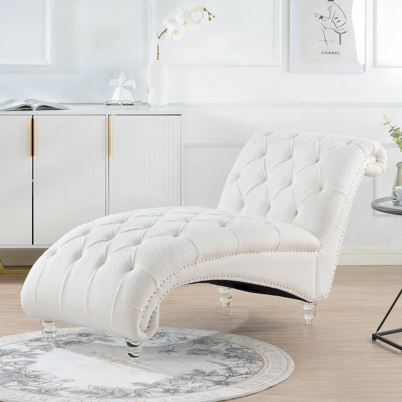 Armlose Indoor-Chaiselongue mit Knopfheftung