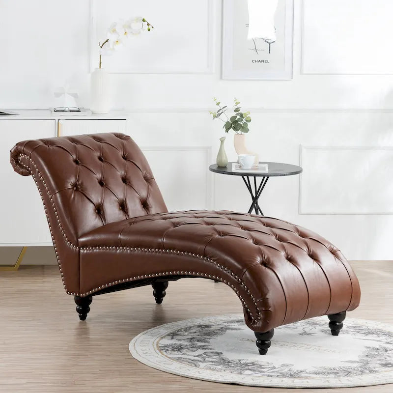 Armlose Indoor-Chaiselongue mit Knopfheftung