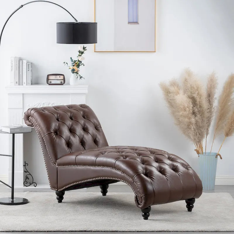 Armlose Indoor-Chaiselongue mit Knopfheftung