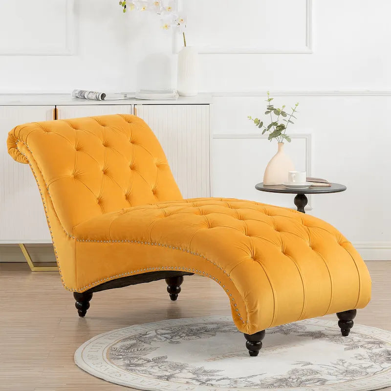 Armlose Indoor-Chaiselongue mit Knopfheftung