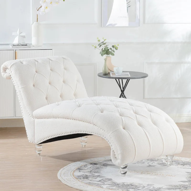 Armlose Indoor-Chaiselongue mit Knopfheftung