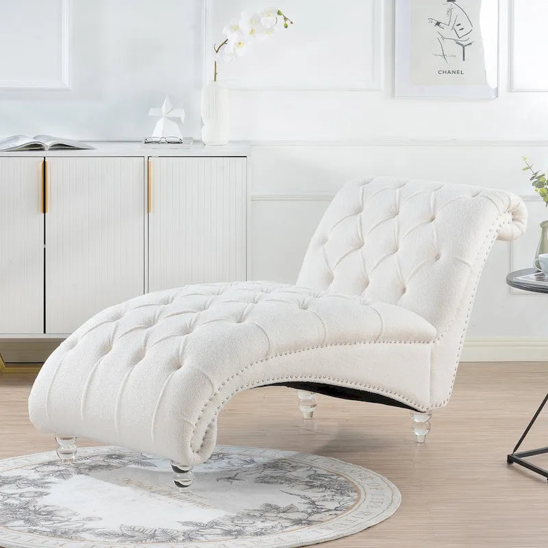 Armlose Indoor-Chaiselongue mit Knopfheftung