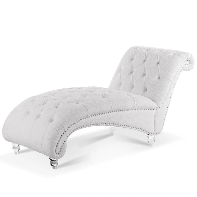 Armlose Indoor-Chaiselongue mit Knopfheftung