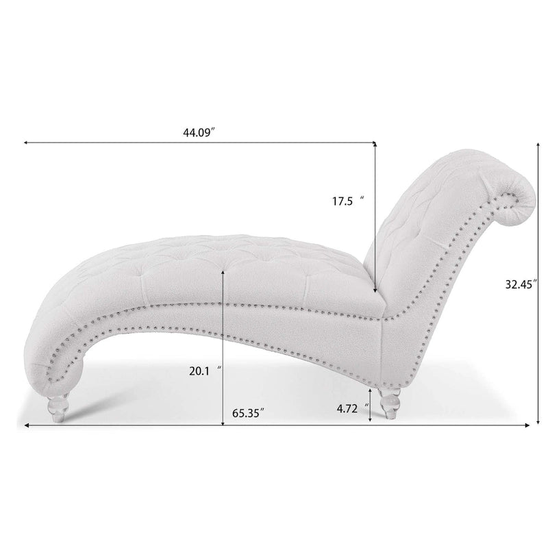 Armlose Indoor-Chaiselongue mit Knopfheftung