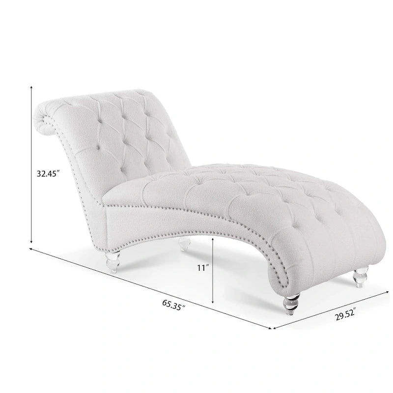 Armlose Indoor-Chaiselongue mit Knopfheftung