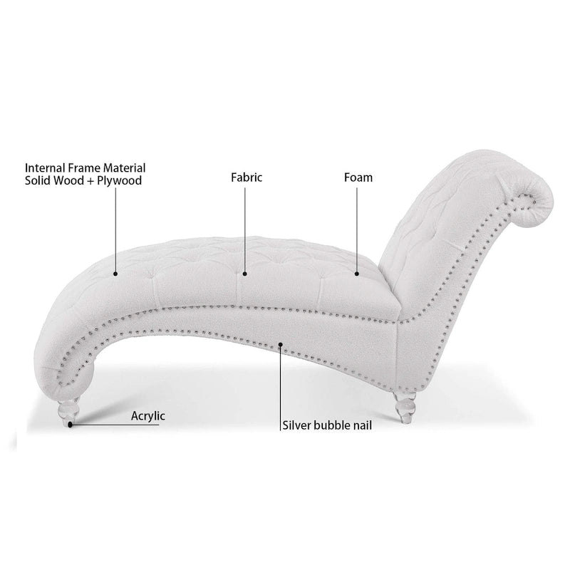 Armlose Indoor-Chaiselongue mit Knopfheftung