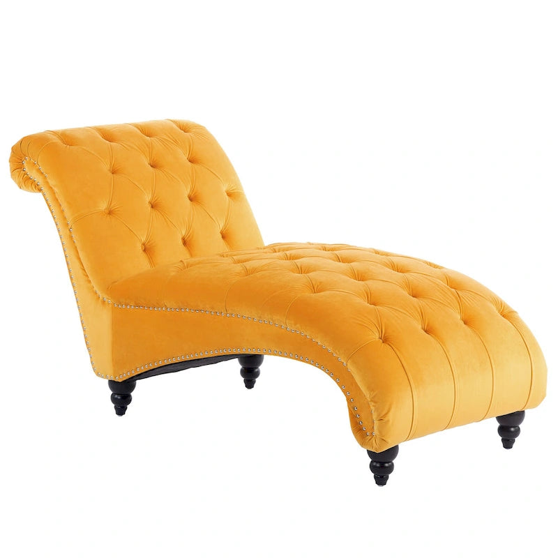 Armlose Indoor-Chaiselongue mit Knopfheftung