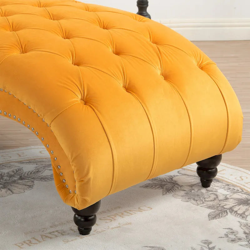Armlose Indoor-Chaiselongue mit Knopfheftung