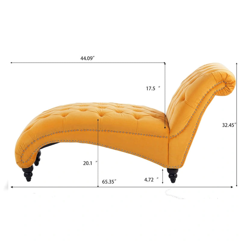 Armlose Indoor-Chaiselongue mit Knopfheftung
