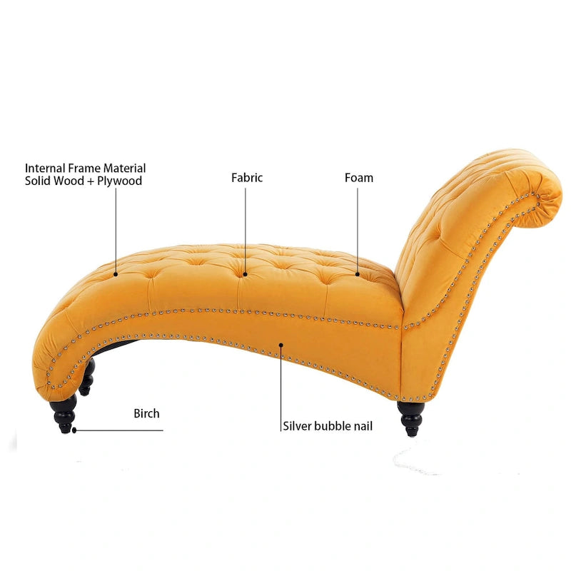 Armlose Indoor-Chaiselongue mit Knopfheftung