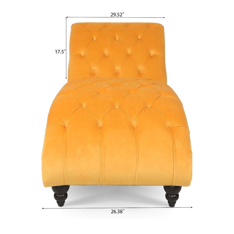 Armlose Indoor-Chaiselongue mit Knopfheftung