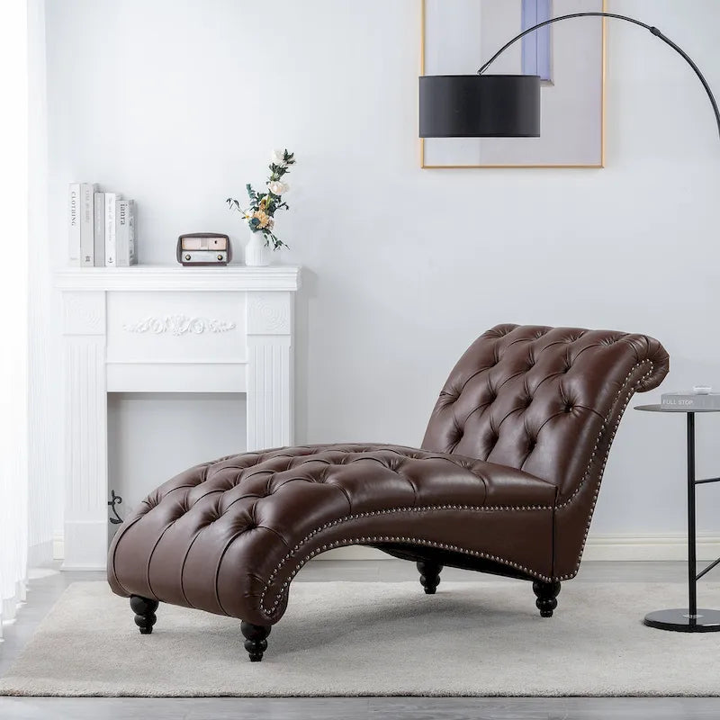 Armlose Indoor-Chaiselongue mit Knopfheftung