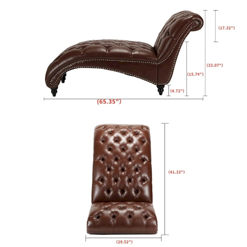 Armlose Indoor-Chaiselongue mit Knopfheftung