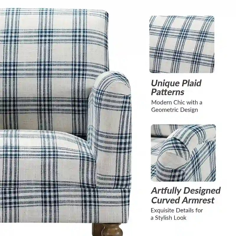 Traditioneller Akzent-Sessel mit Massivholzbeinen (2er-Set)