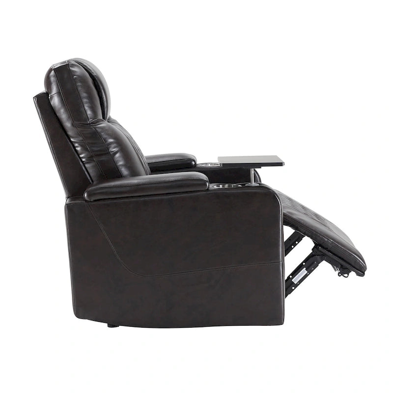 Relaxliege aus PU-Leder mit Motor, USB-Anschluss und drehbarer Ablage