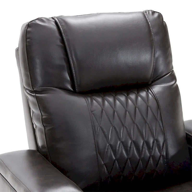 Relaxliege aus PU-Leder mit Motor, USB-Anschluss und drehbarer Ablage