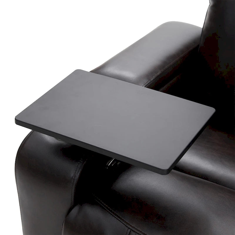 Relaxliege aus PU-Leder mit Motor, USB-Anschluss und drehbarer Ablage