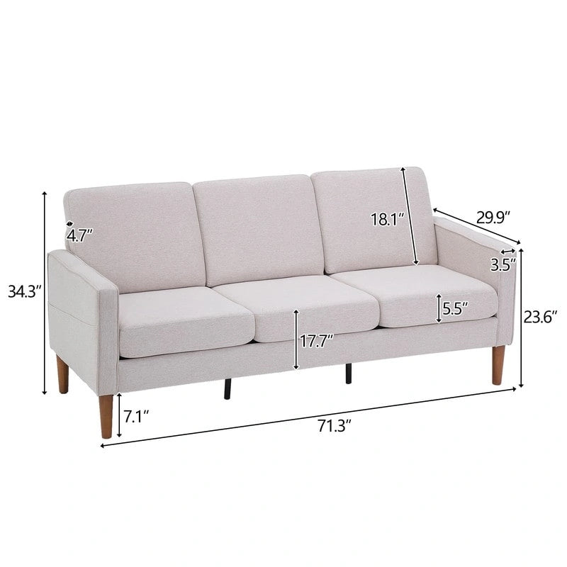 3-Sitzer Massivholzrahmen-Sofa mit Stauraum