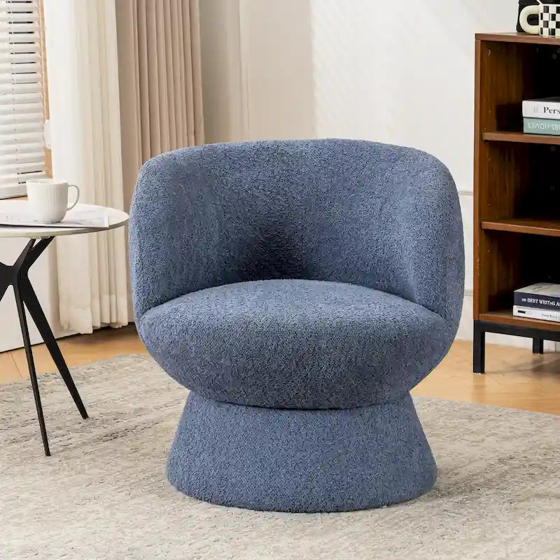 Bouclé gepolsterter um 360° drehbarer Akzentsessel
