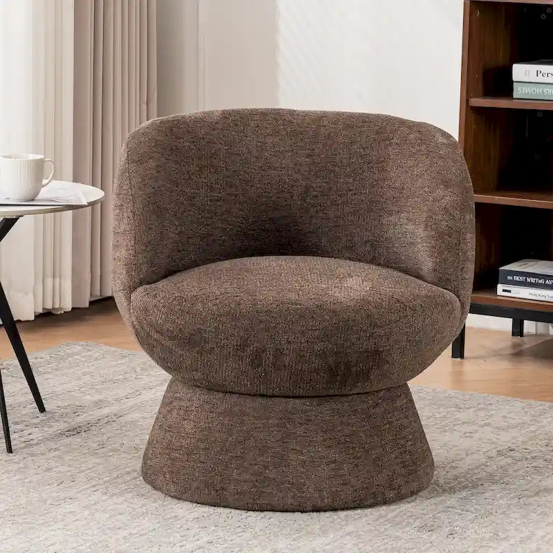 Bouclé gepolsterter um 360° drehbarer Akzentsessel