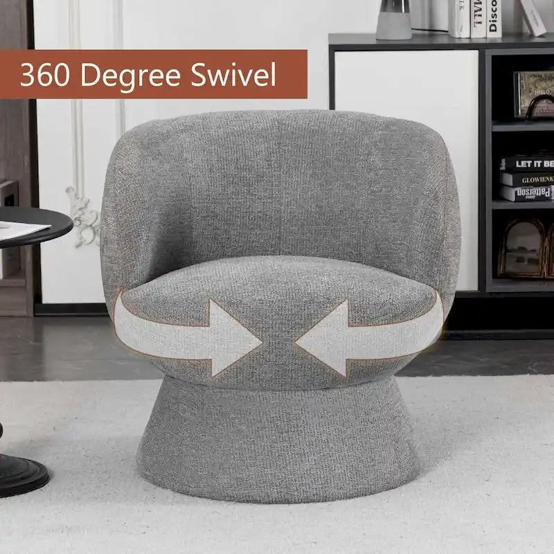 Bouclé gepolsterter um 360° drehbarer Akzentsessel