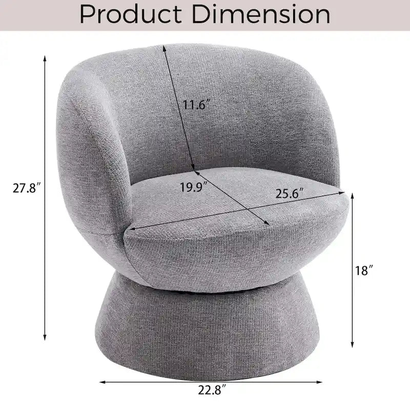 Bouclé gepolsterter um 360° drehbarer Akzentsessel