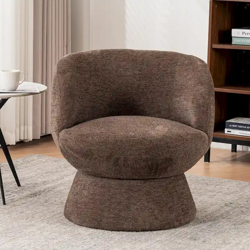 Bouclé gepolsterter um 360° drehbarer Akzentsessel