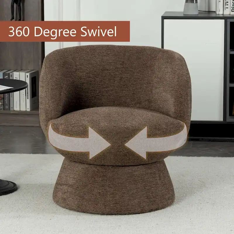 Bouclé gepolsterter um 360° drehbarer Akzentsessel