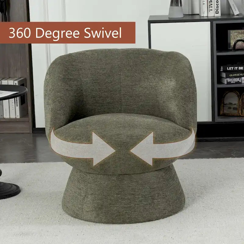 Bouclé gepolsterter um 360° drehbarer Akzentsessel
