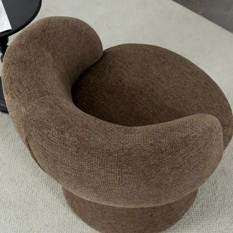 Bouclé gepolsterter um 360° drehbarer Akzentsessel