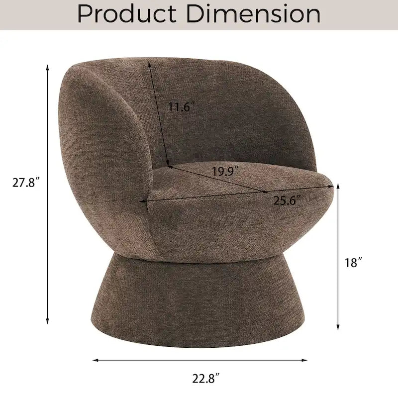 Bouclé gepolsterter um 360° drehbarer Akzentsessel