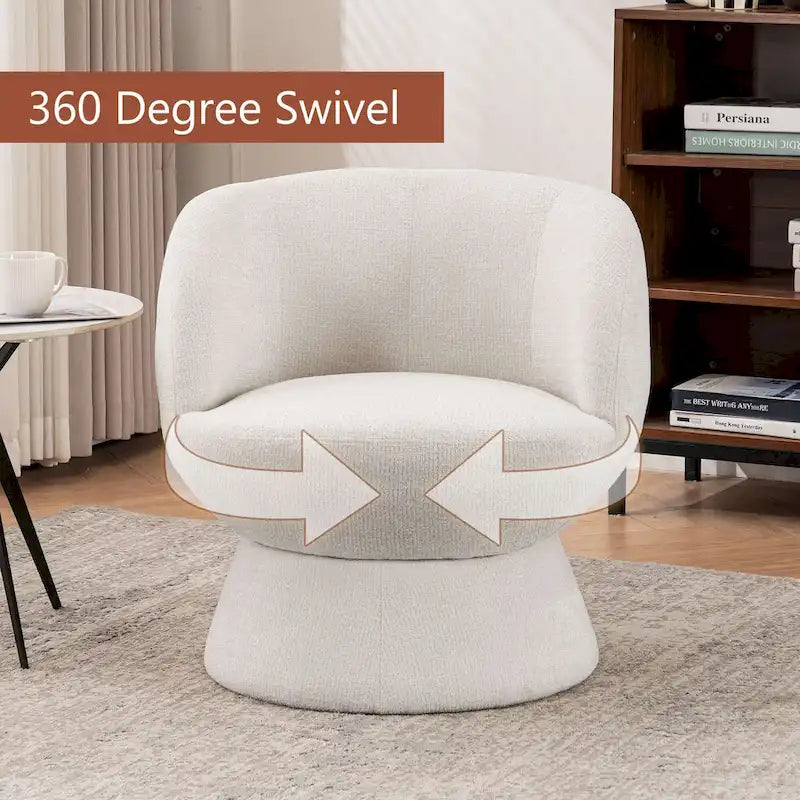 Bouclé gepolsterter um 360° drehbarer Akzentsessel
